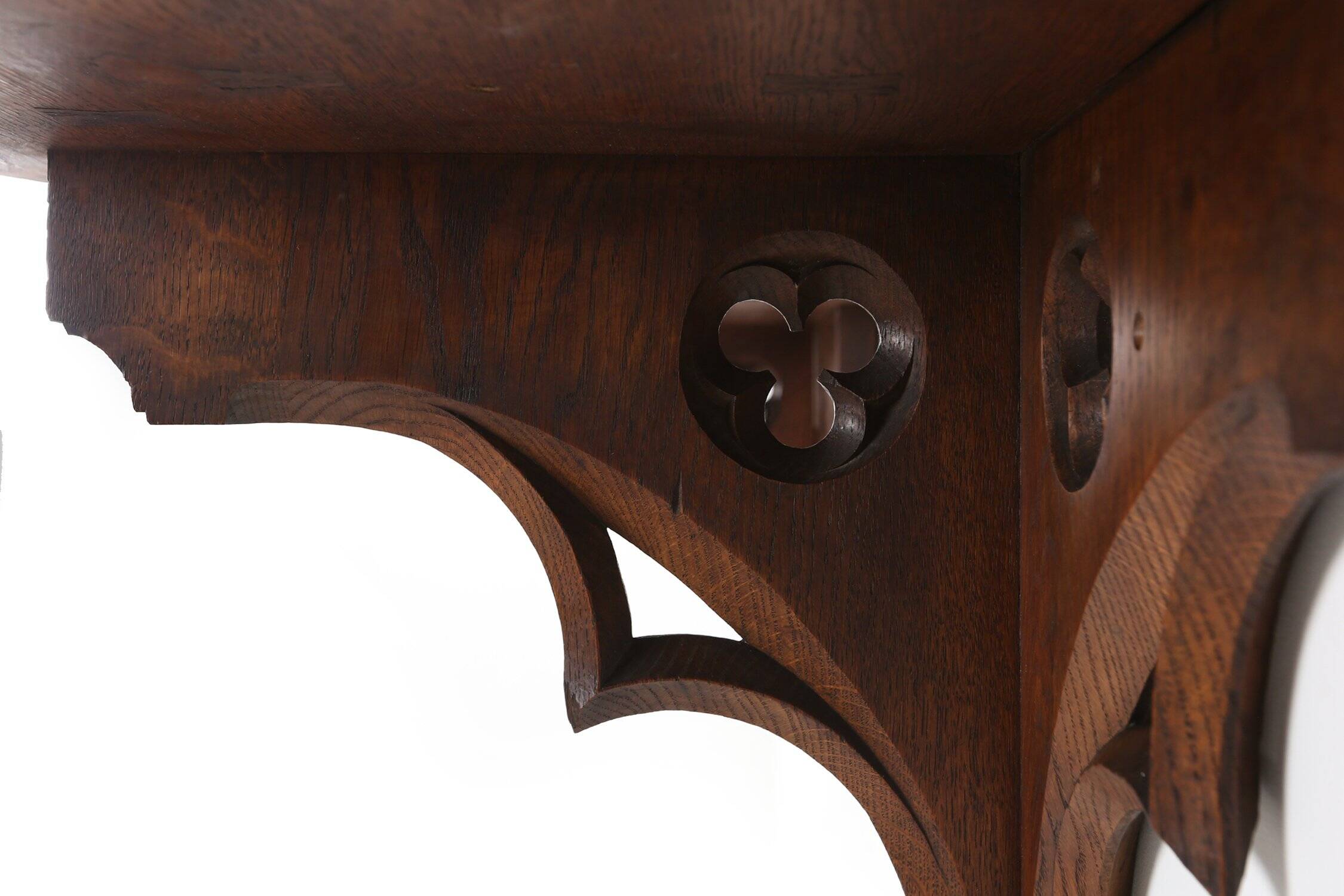 Pair of 2 Antique carved oak Church Wall Consoles, France ca. 1850