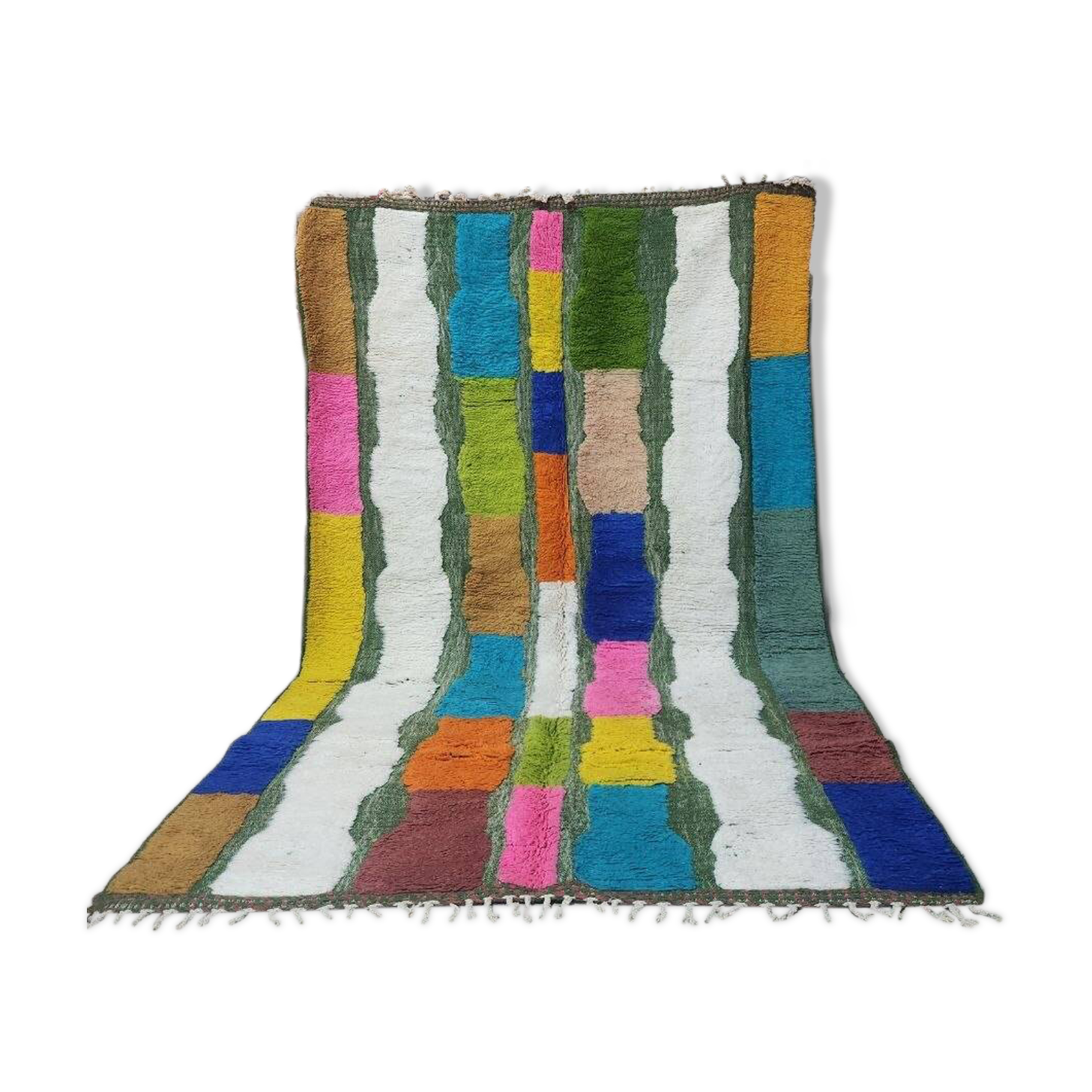 Large multicoloured Beni Ouarain rug 300x200 cm – Handmade wool