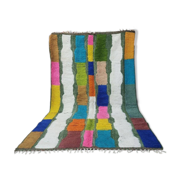Grand tapis berbère Beni Ouarain multicolore 300x200 cm – Laine fait main