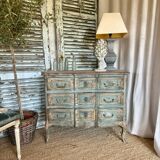 Commode bleu patinée