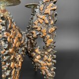 Brutalist sculptural chandelier with 4 lights