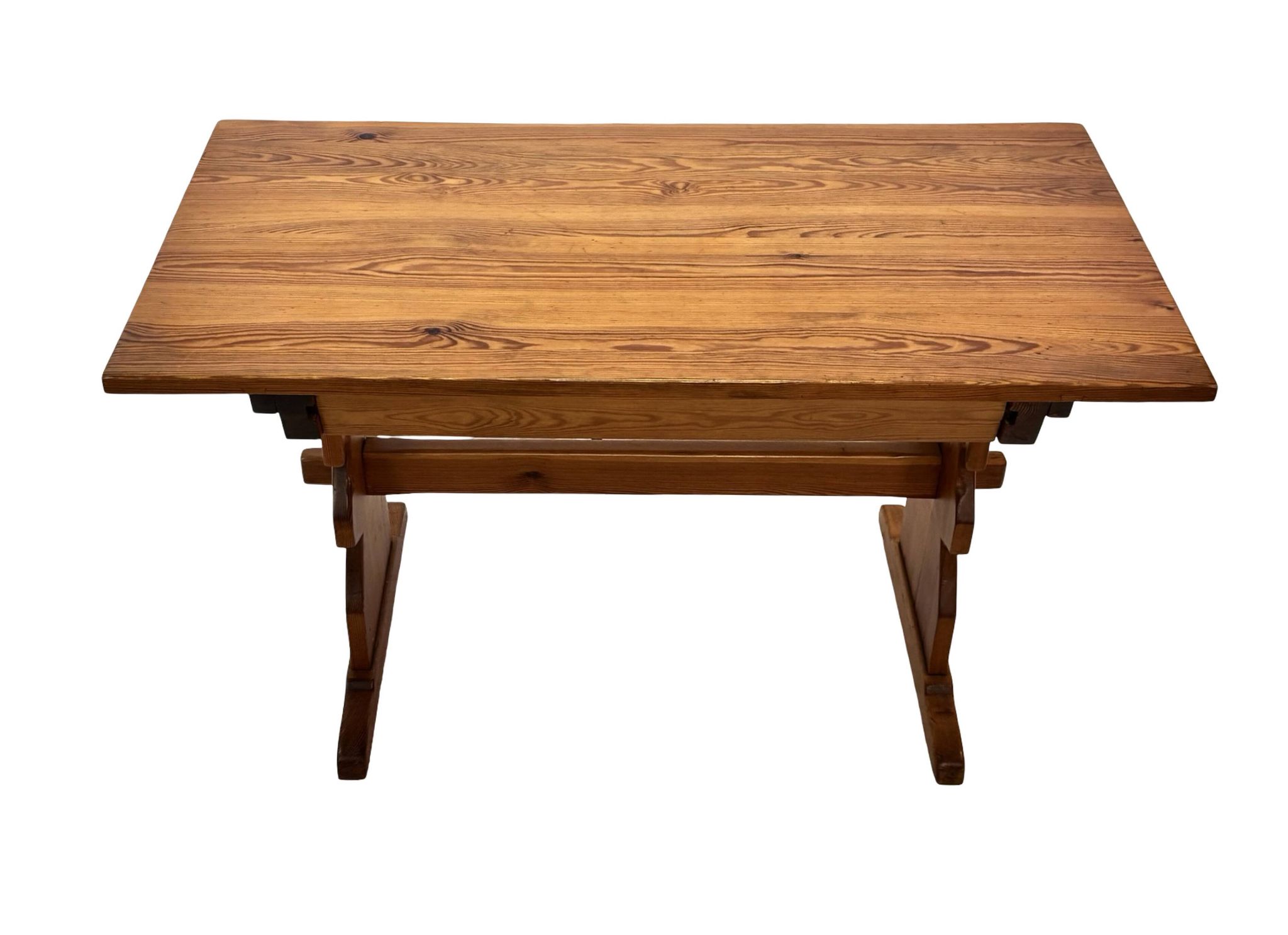 Vintage Pinewood Dining Table Desk with Drawer 60s Design