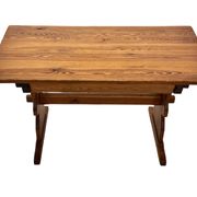 Vintage Pinewood Dining Table Desk with Drawer 60s Design