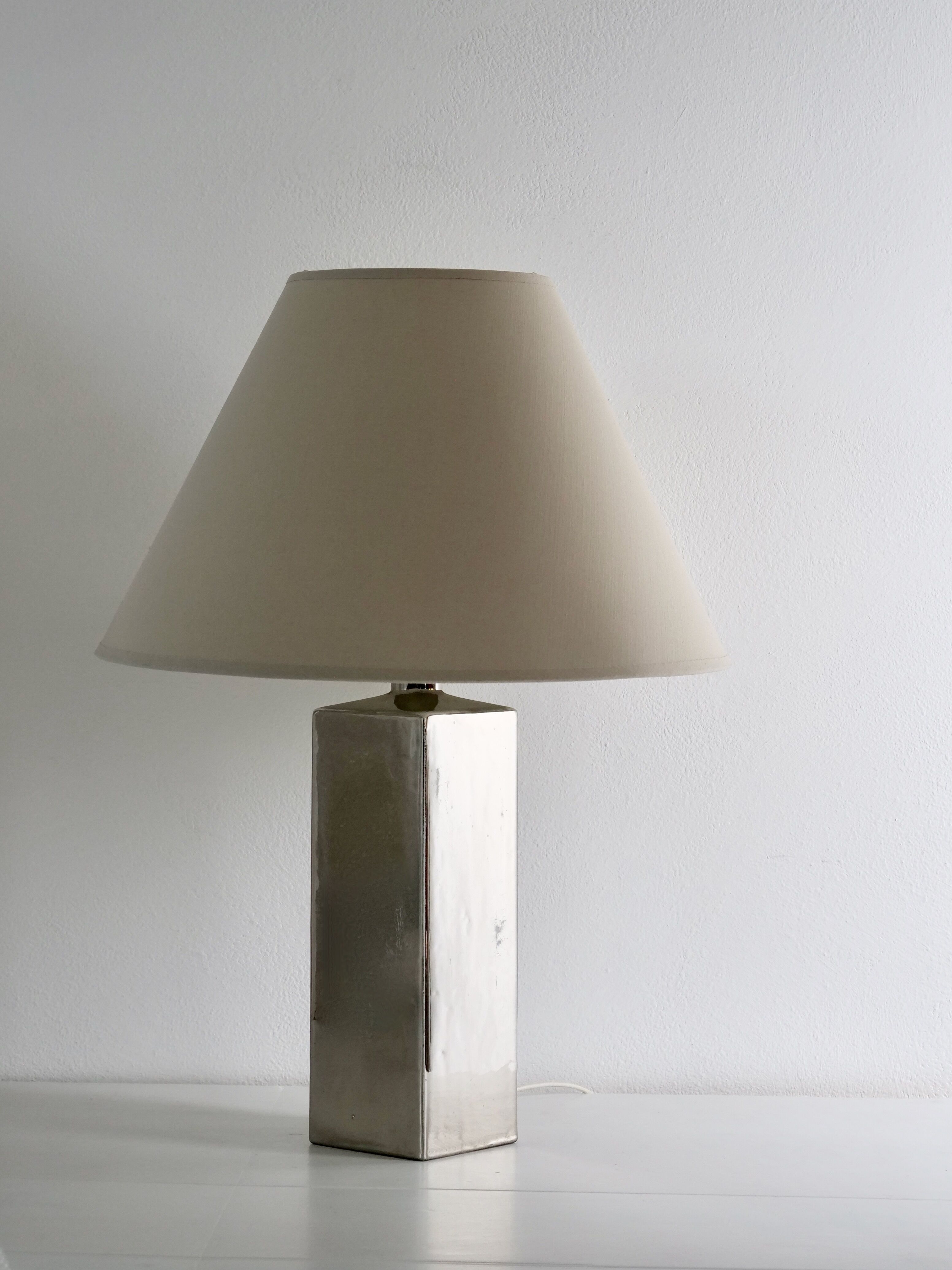 Italian design lamp in chrome ceramic