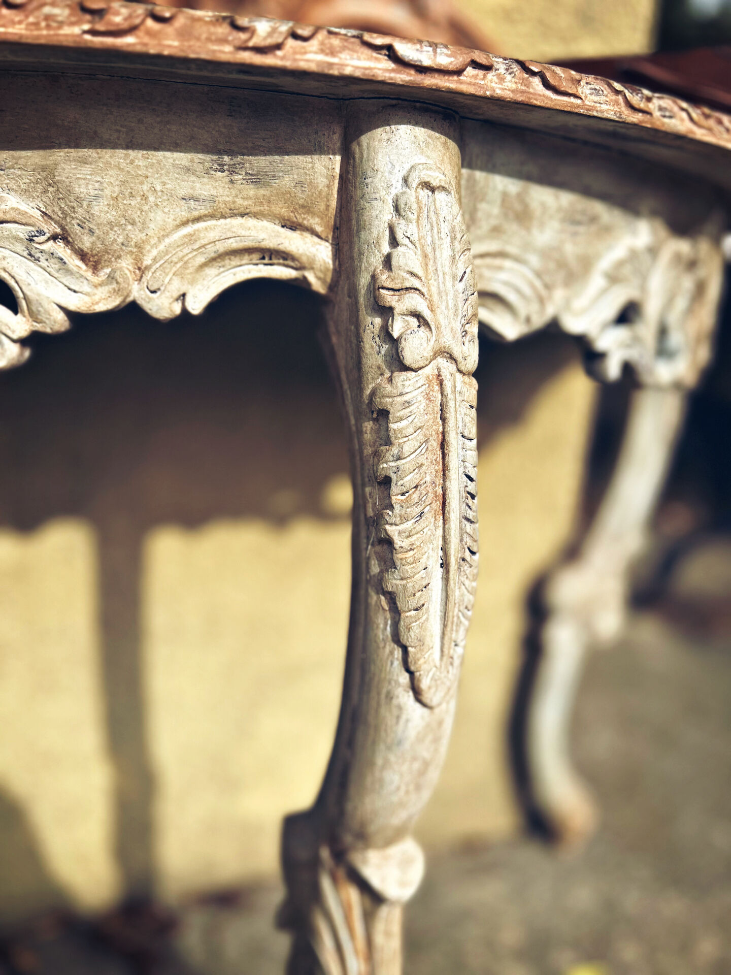 Antique patinated console