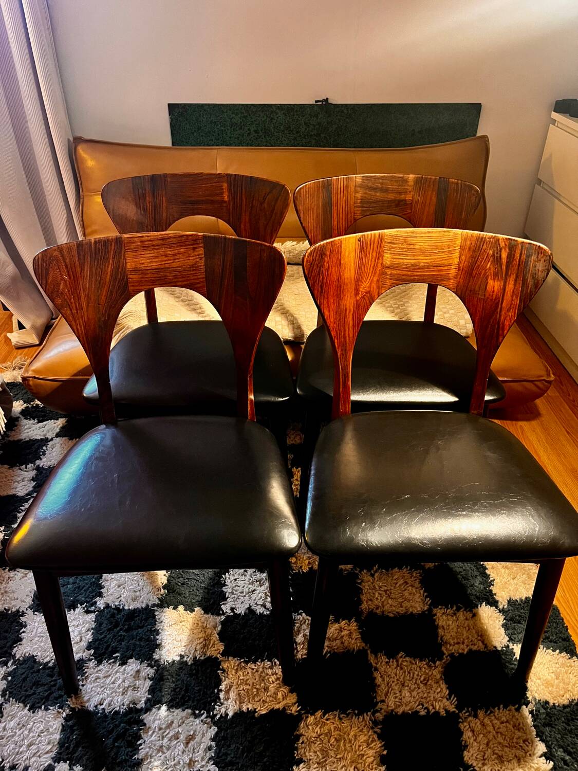 Set of 4 Scandinavian teak chairs