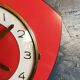 Vintage formica clock asymmetrical silent wall clock "Red Junghans"