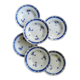 Retro blue Badonviller deep plates