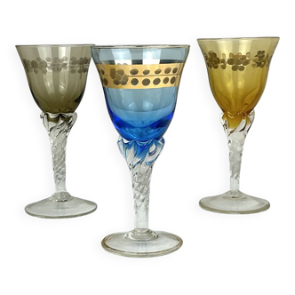 Colorful vintage shot glasses