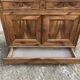 Antique low sideboard in solid cherry wood with 2 doors and 3 drawers