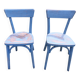 pair of chippy blue paint bistro chairs