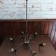 Hanging lamp 6 branches tulips vintage glass 50/60