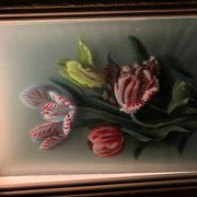 Peinture fixe sous verre signée  H.Garnier
