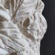 Angel Vase in White Plaster, Vintage Planter with Cherub and Flower Motif