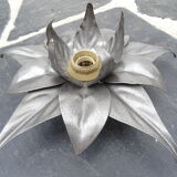 Italian silver metal flower wall lamp