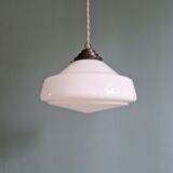 Art Deco Philips suspension in white opaline, Phililite series, 1930.