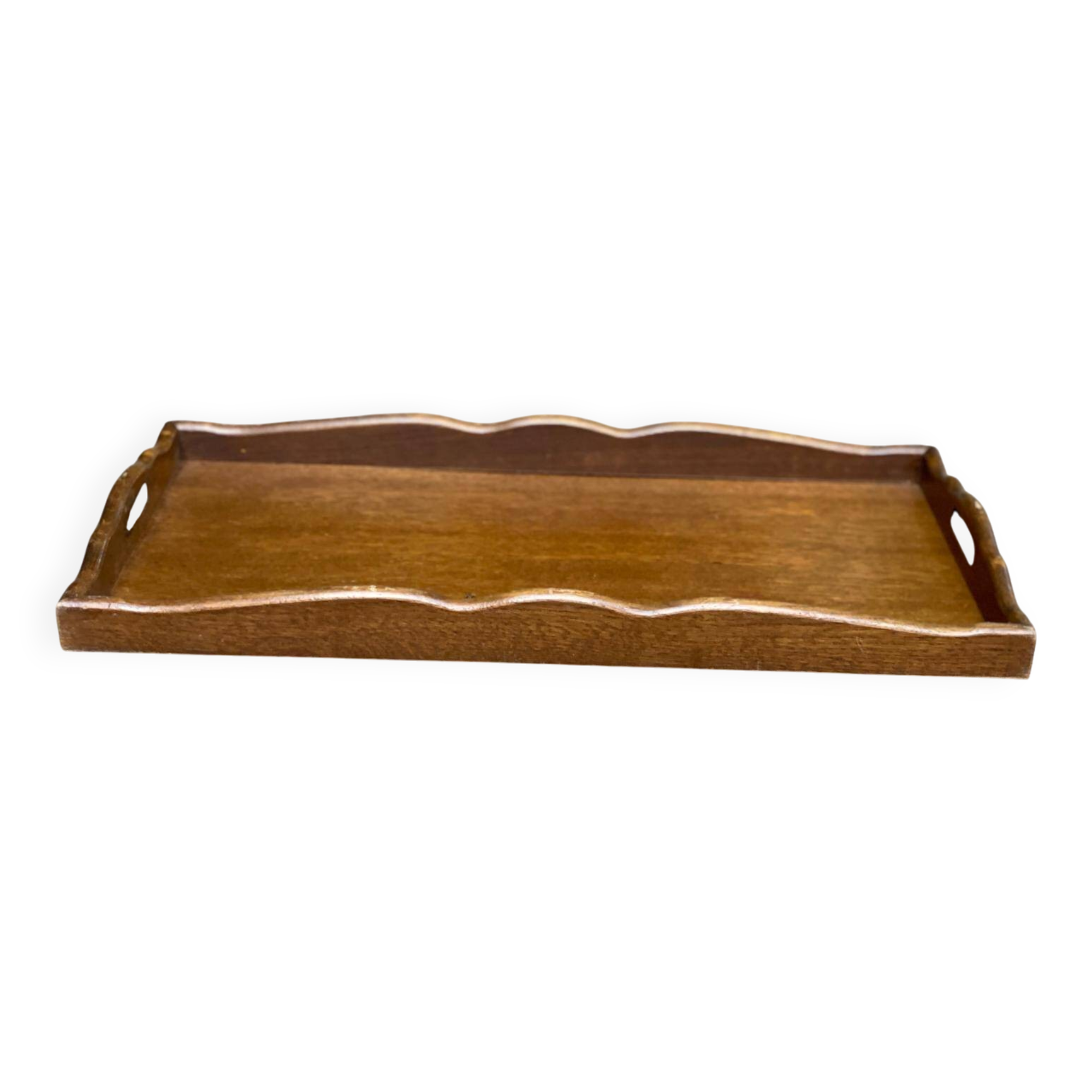 Vintage rectangular solid wood breakfast tray