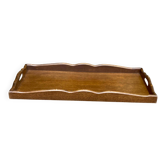 Plateau petit déjeuner rectangulaire vintage en bois massif