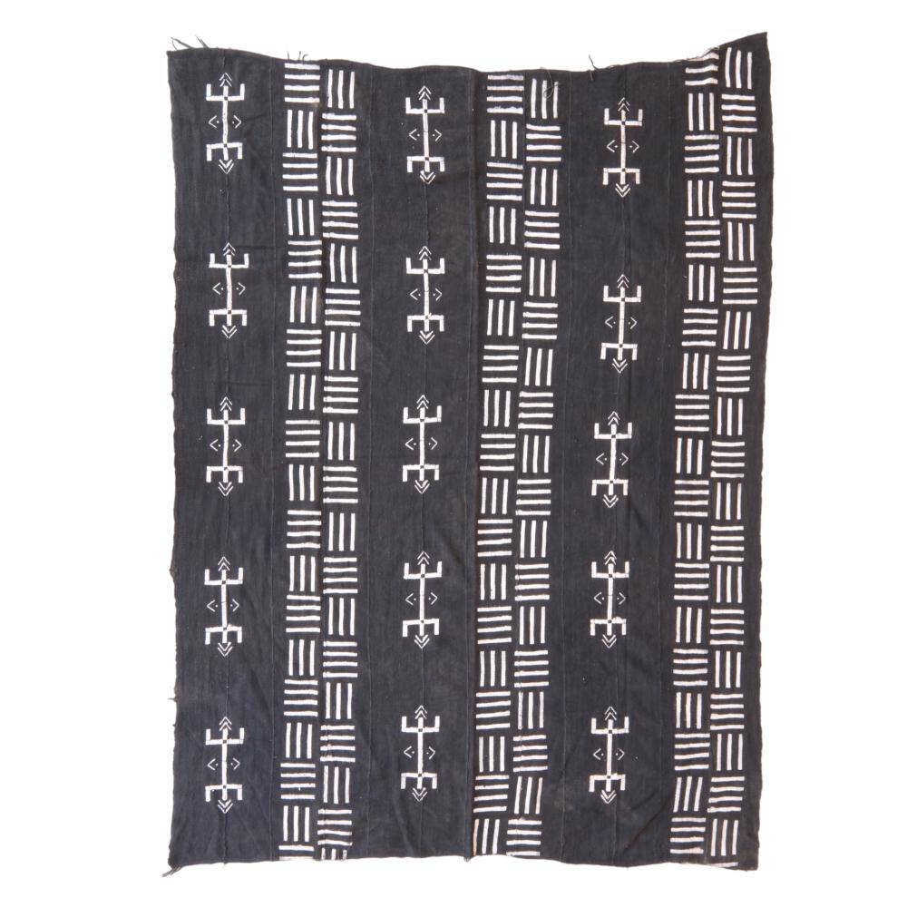 Vintage fabric from Mali black and white - 157 x 210 cm