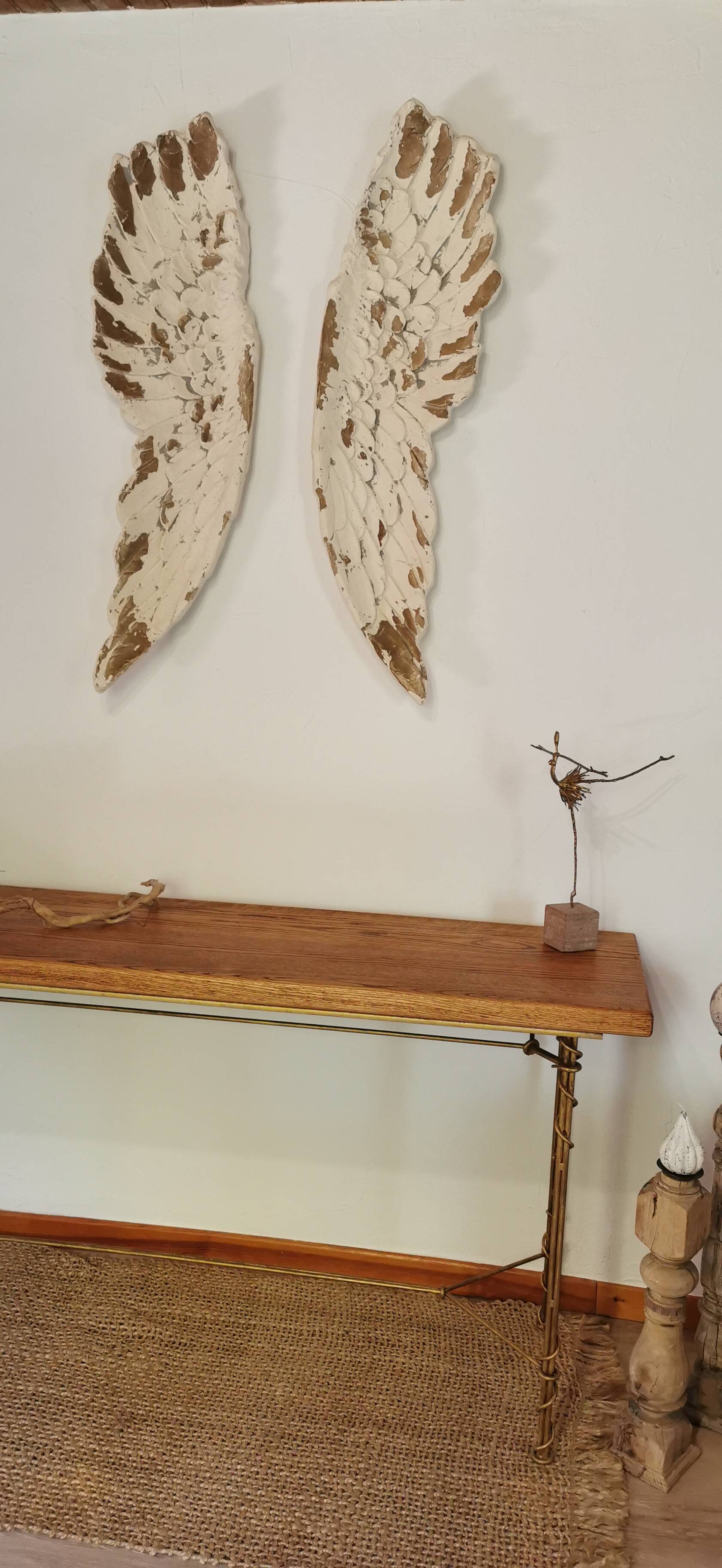 Console et table d'appoint en fer forgé imitant le lierre