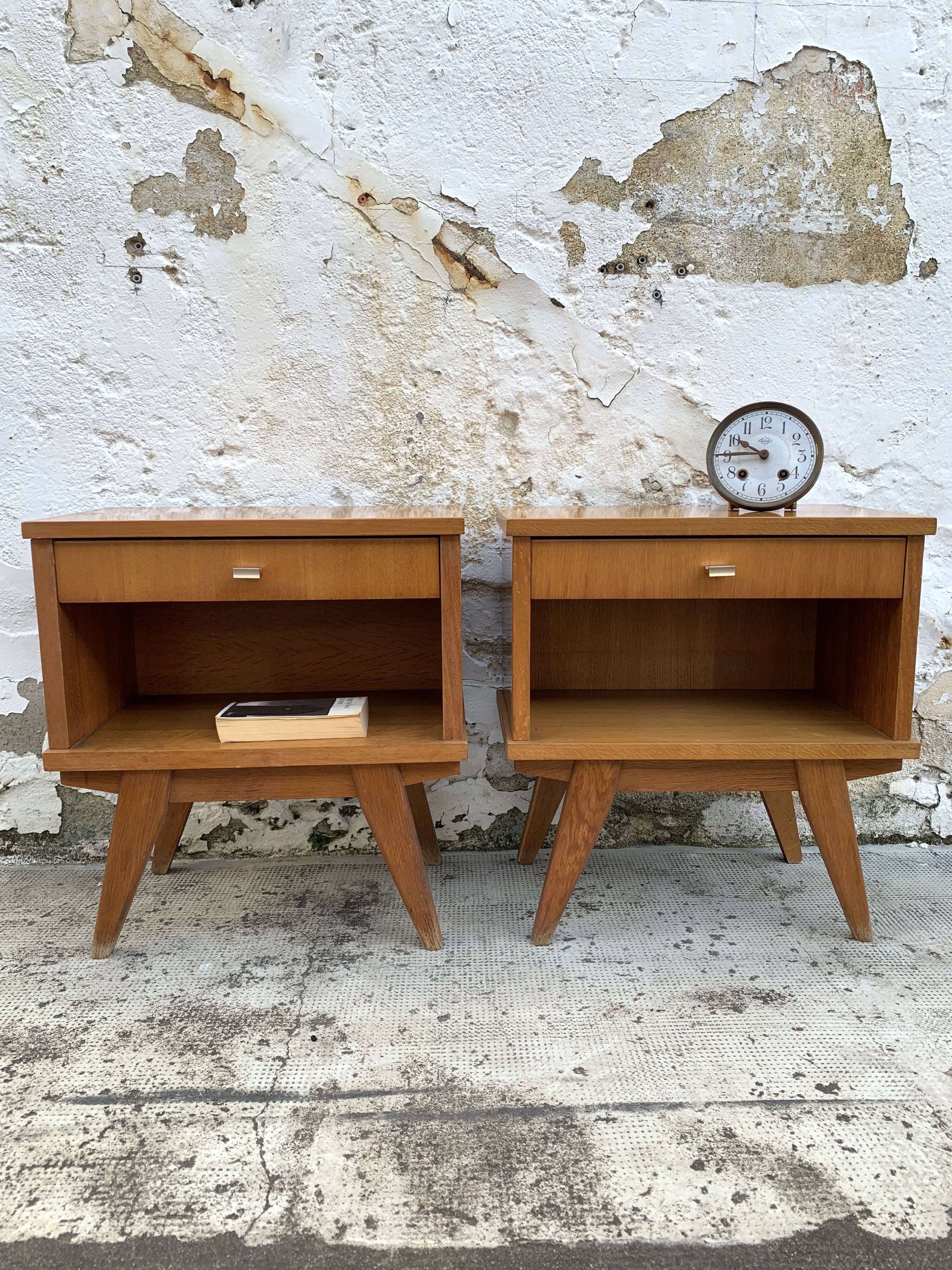 Pair of vintage bedsides