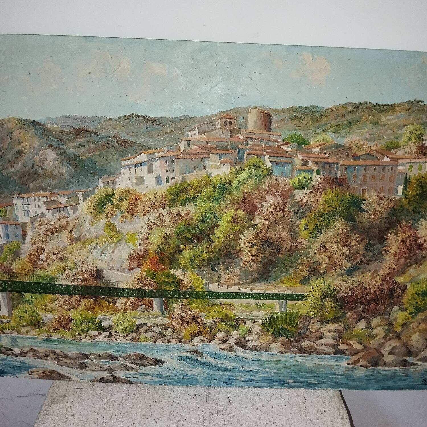 Painting Amélie les Bains Palalda signed by Saint Georges