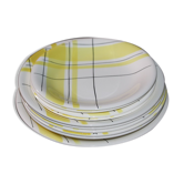 Yellow and white vintage plates Montreal 1960