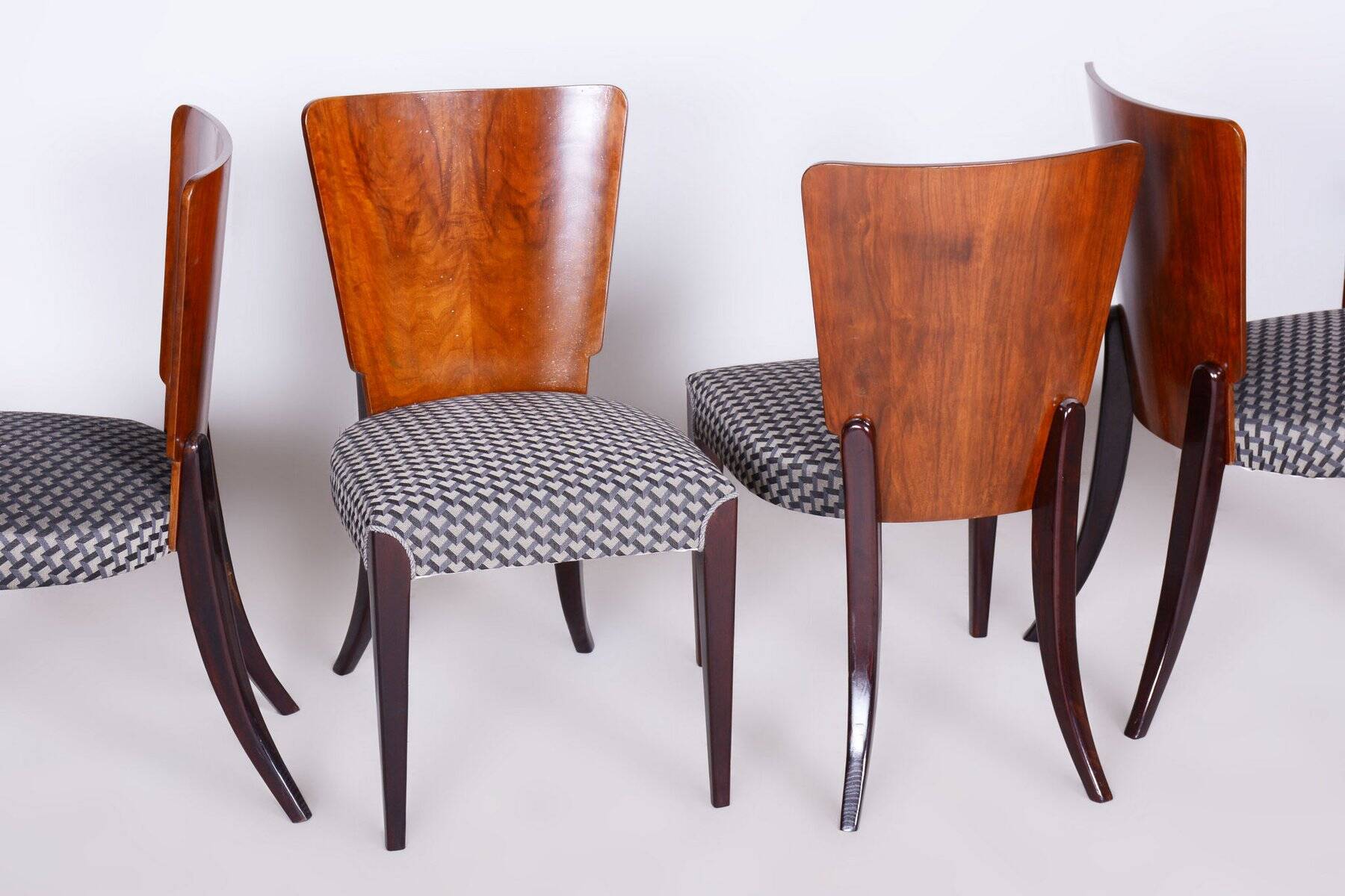 Art Deco Chairs in Beech attributed to Jindřich Halabala for Up Závody, Czechia, 1930s, Set of 4