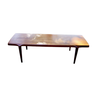 Vintage revtangular coffee table in solid teak by john boné denmark 1960s