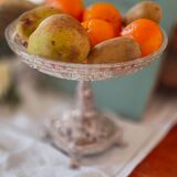 Crystal cup cut on metal stand