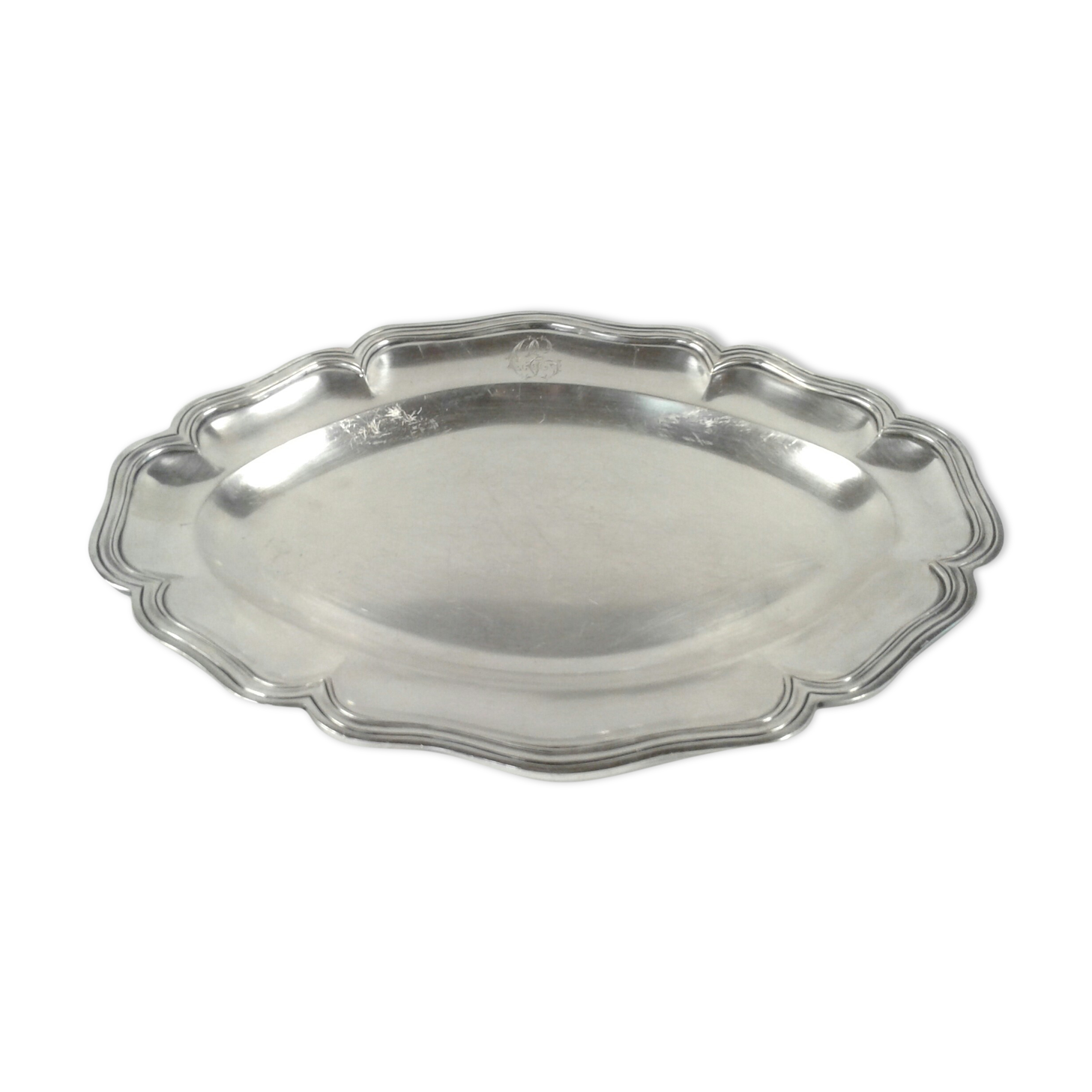 Flat oval silver metal Boulenger