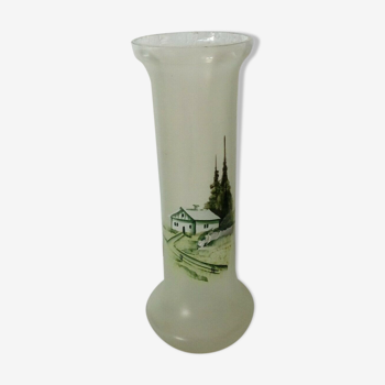 Enemalled glass vase