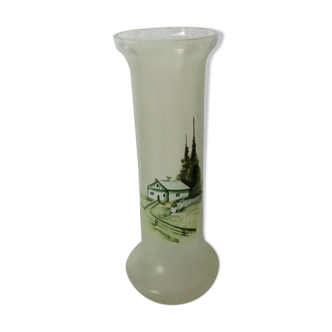 Enemalled glass vase
