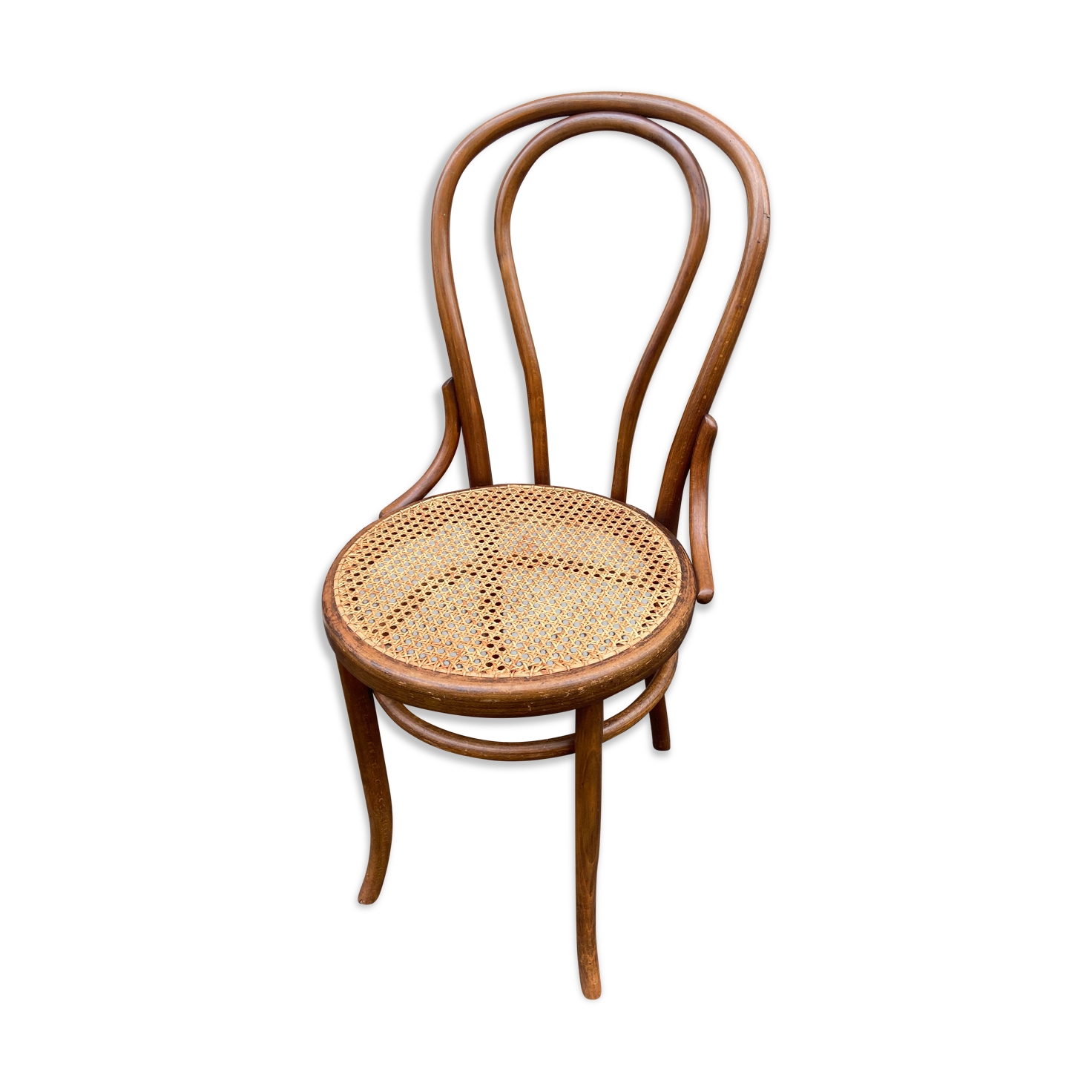 Vintage curved wooden bistro chair