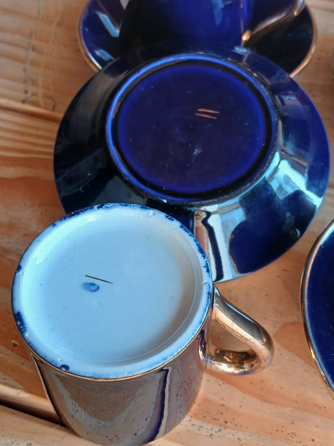 Six cobalt blue coffee cups, Sèvres