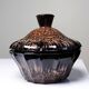 Boite/sucrier vintage Vincenzo Nason Murano verre aventurine noir