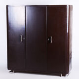 Restored triple-door wardrobe by mücke - melder, lacquered wood, czechia, 1930s