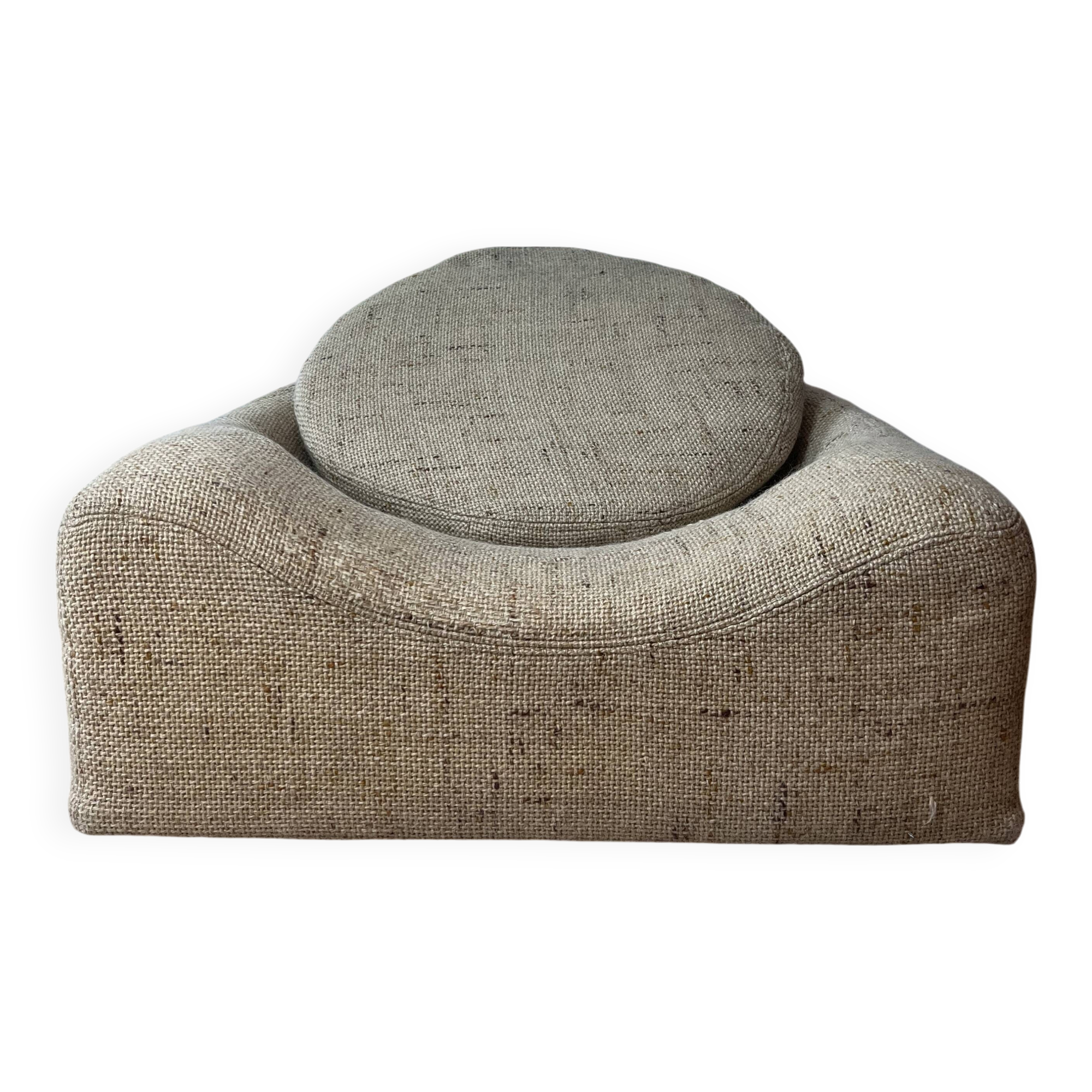 Mid-Century Low Armchair, Original Upholstery,1970s