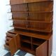 Teak 1960s sideboard with bookcase upright back panel, Danish 60s