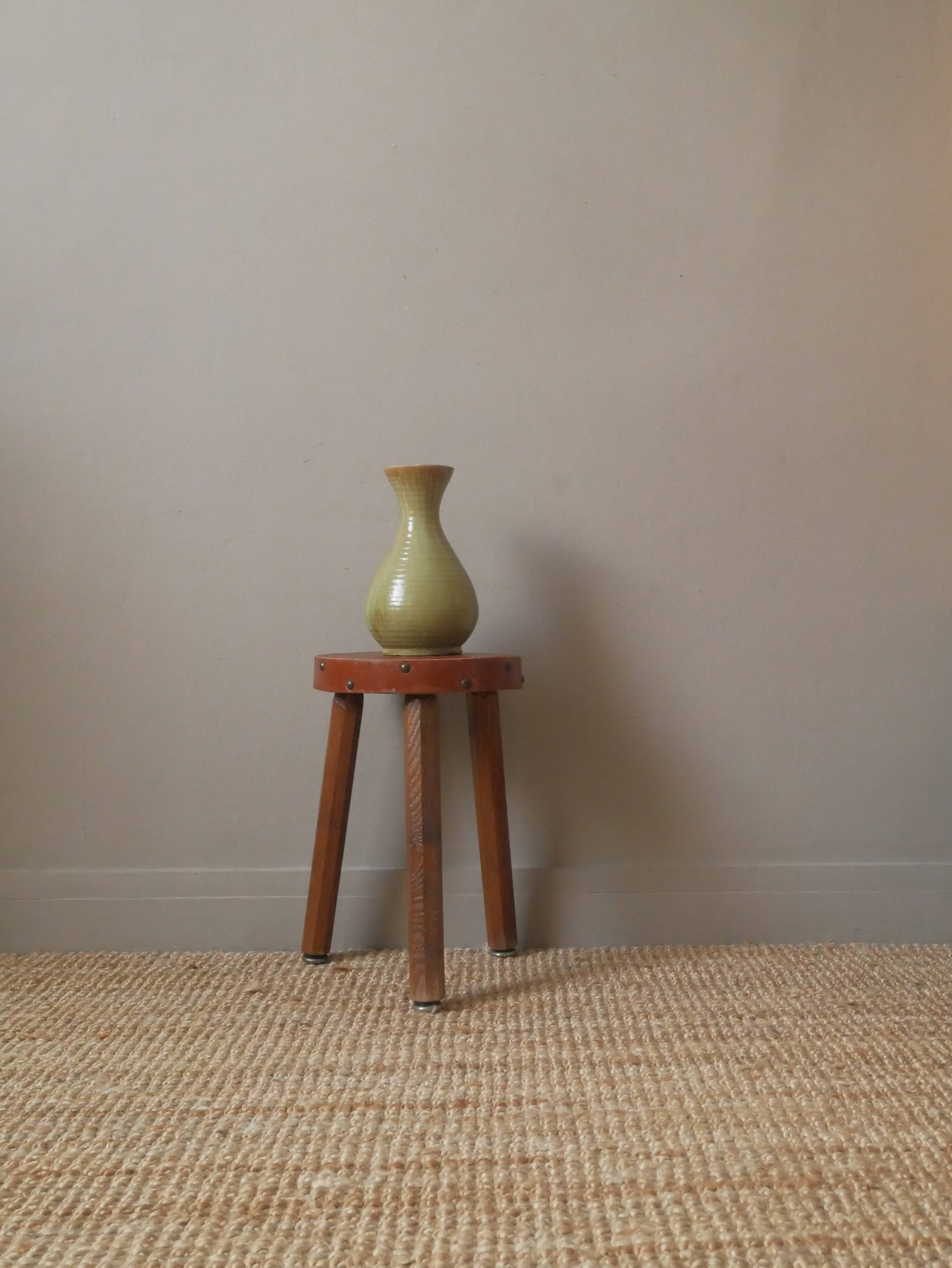 Accolay vase in enameled ceramic handmade pottery vintage Scandinavian country decoration