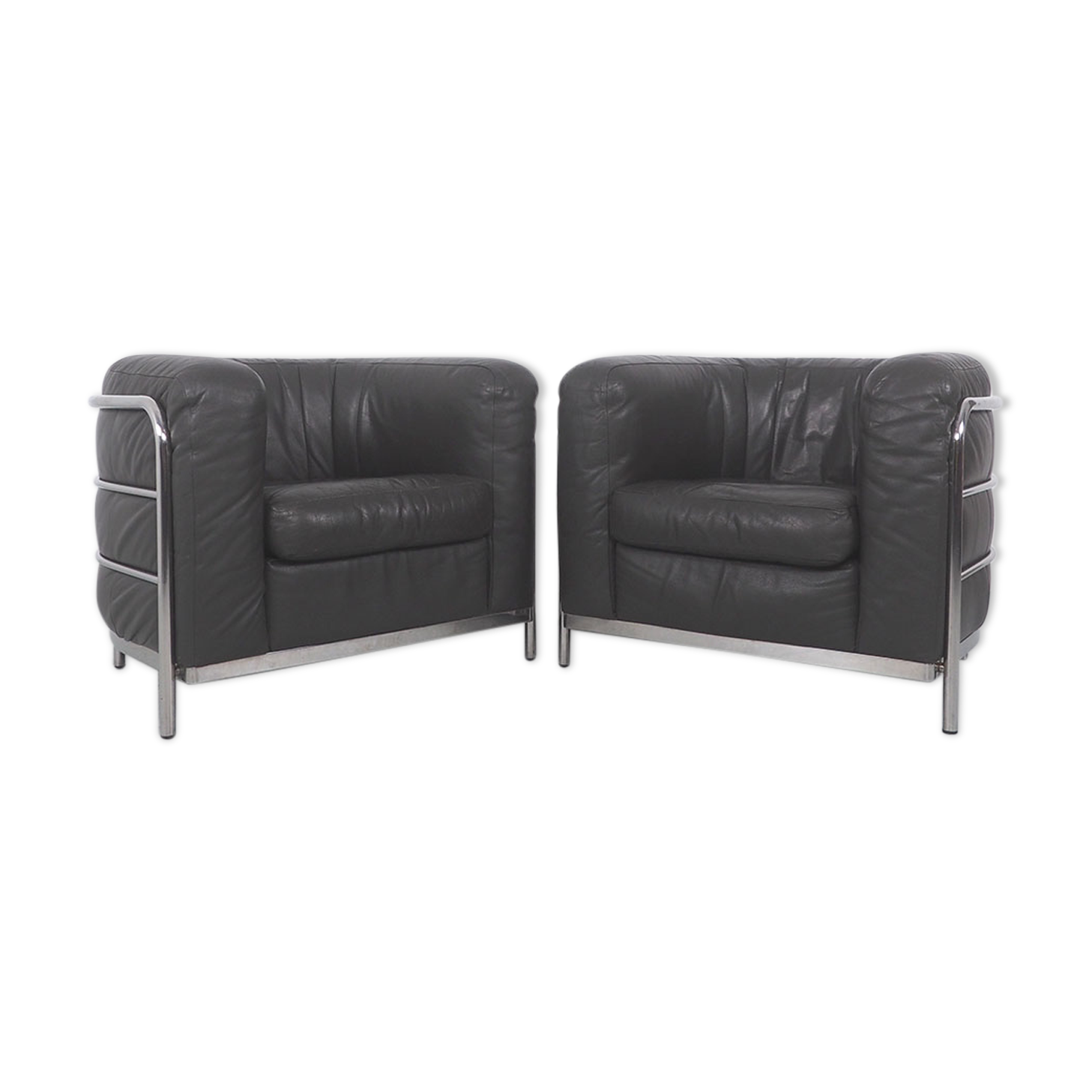 Italian Leather Onda Armchairs from Zanotta, 1980