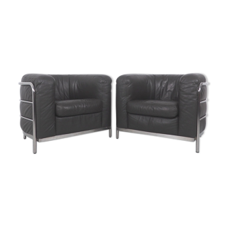 Italian Leather Onda Armchairs from Zanotta, 1980