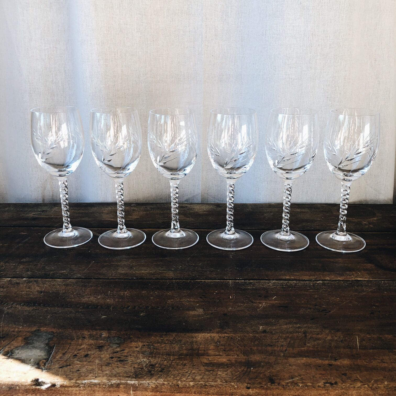 6 wine glasses in Cristal d'Arques model Épi Fleury