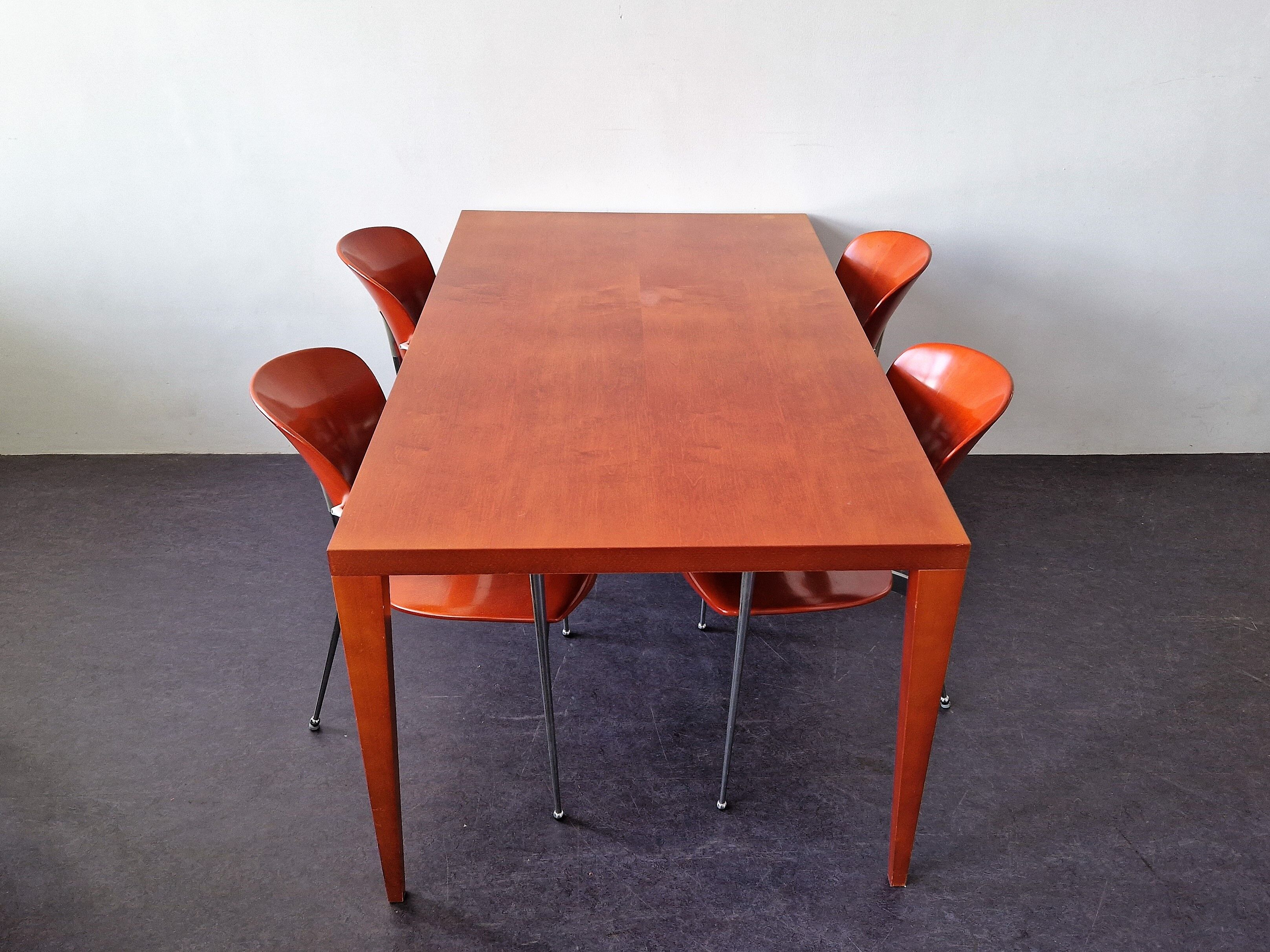 Mahogany wooden dining table, 1980s