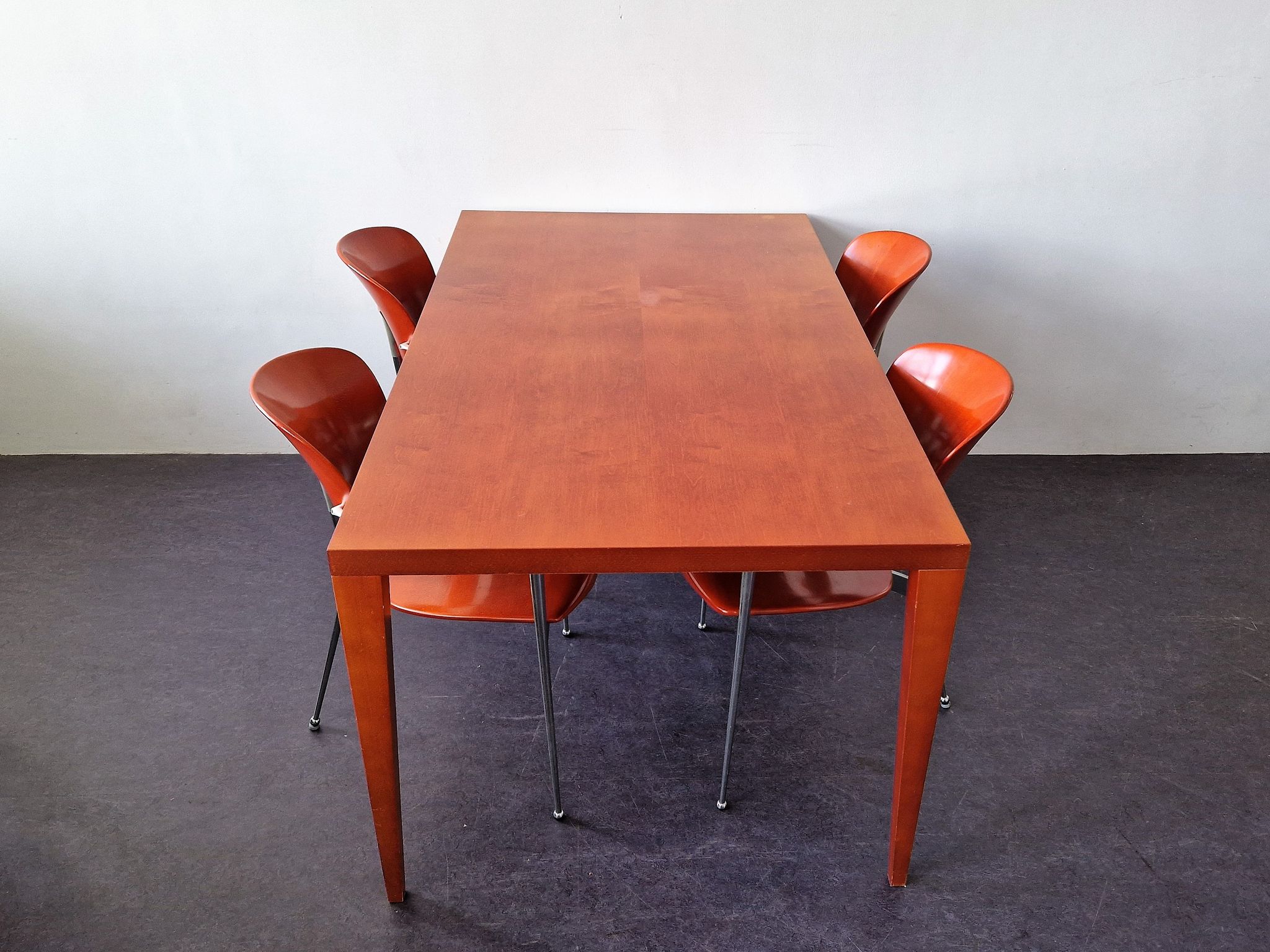 Table à manger en bois d’acajou, années 1980