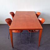Table à manger en bois d’acajou, années 1980