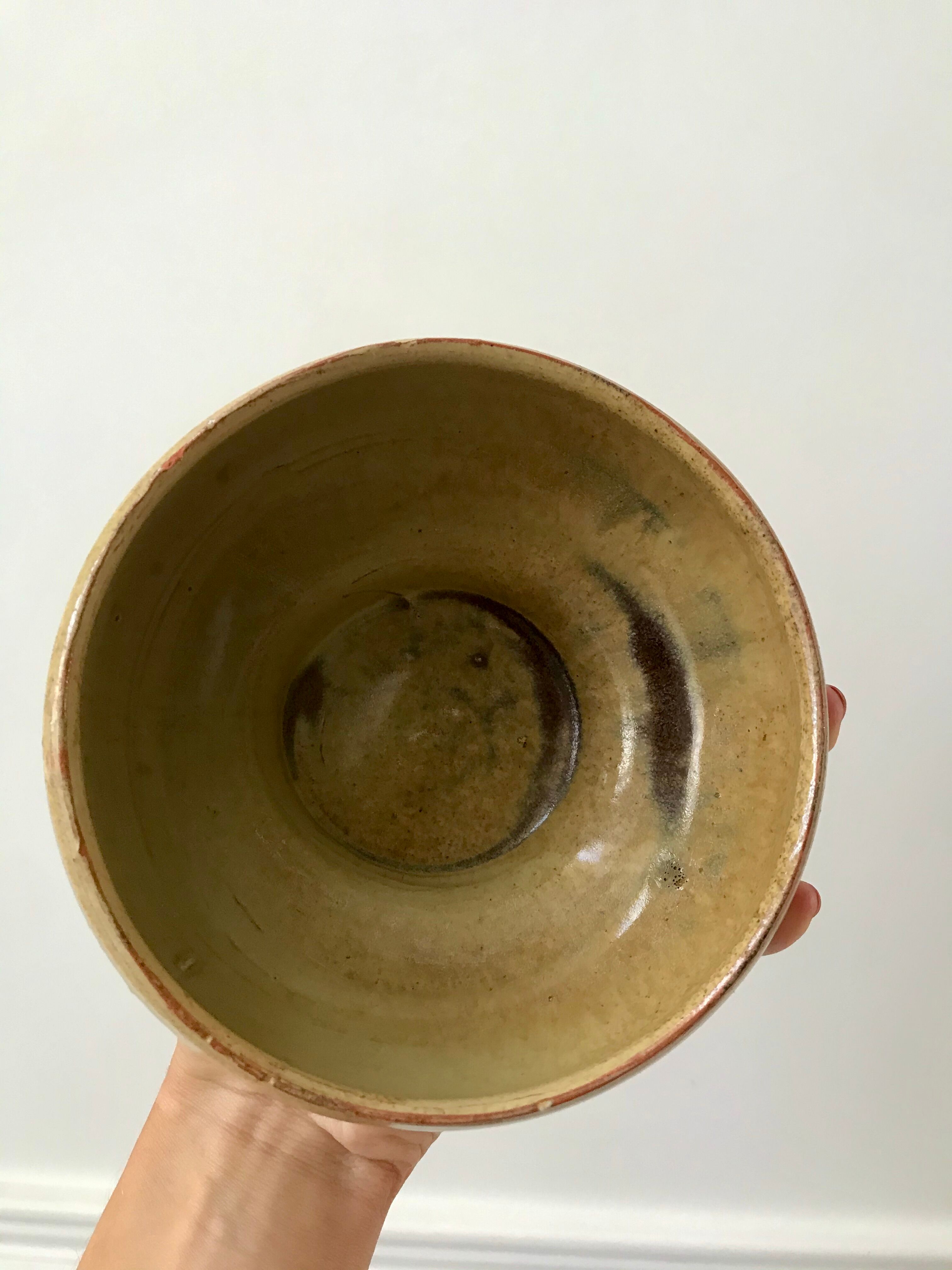 Ceramic bowl / glazed pottery signed 60s-70s