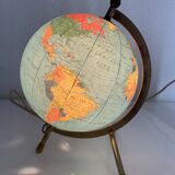 Vintage 1970s globe, Taride, golden tripod, glass - 23 cm