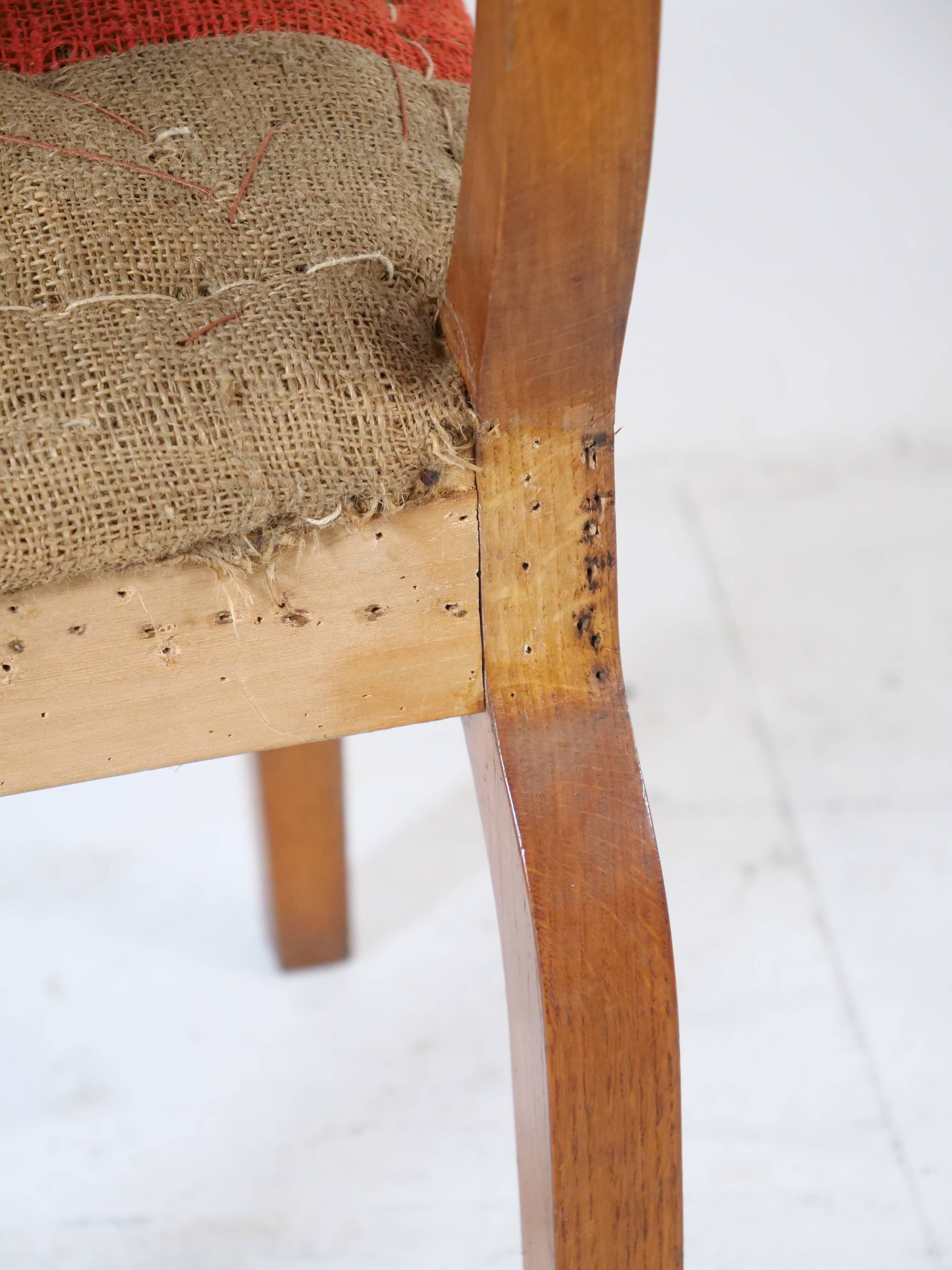 Fauteuil bridge ancien structure originale projet de tapissier