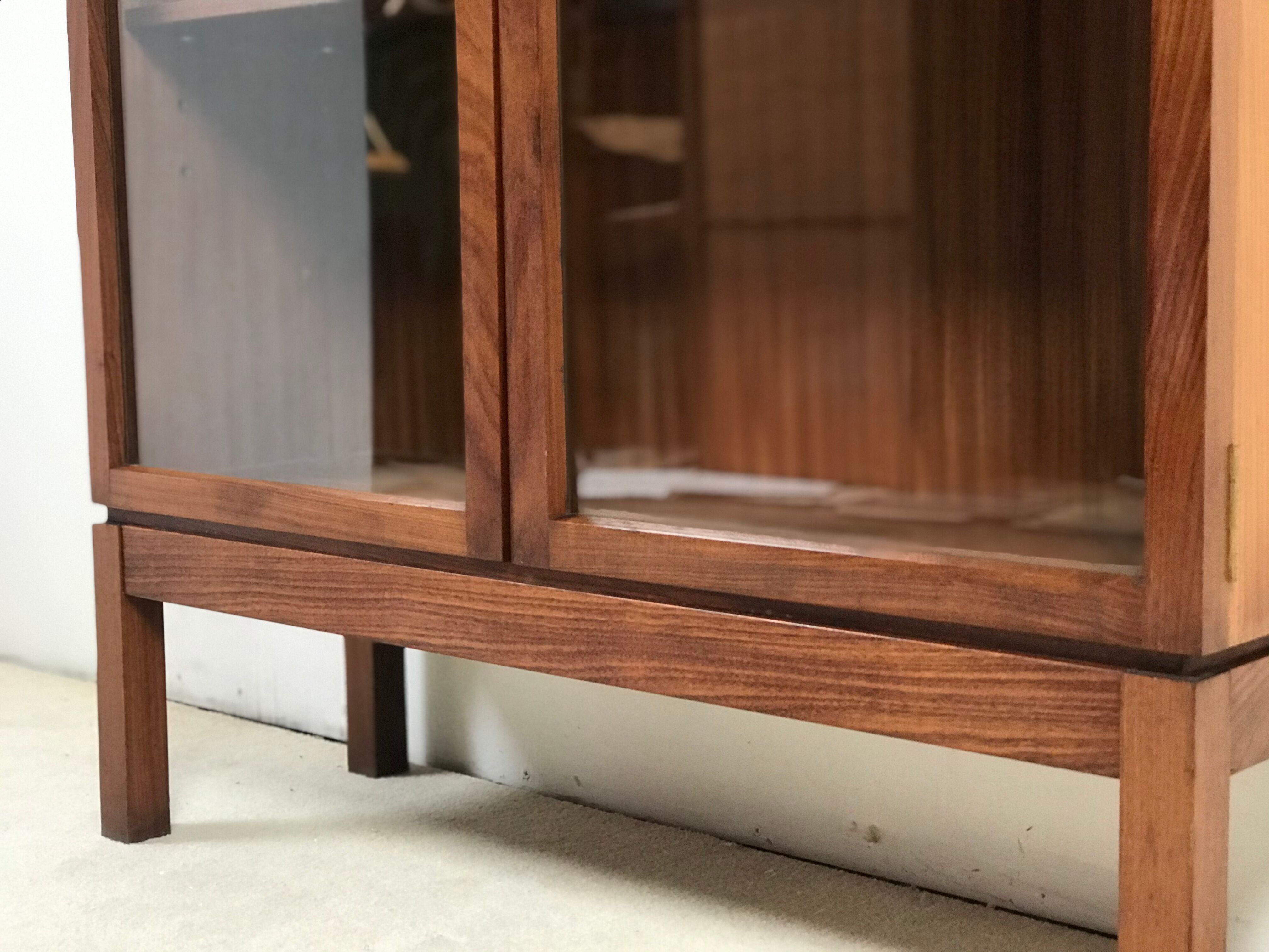 Mid-century teak and glazed display cabinet by J Nissenbaum & Son Ltd., 1970s